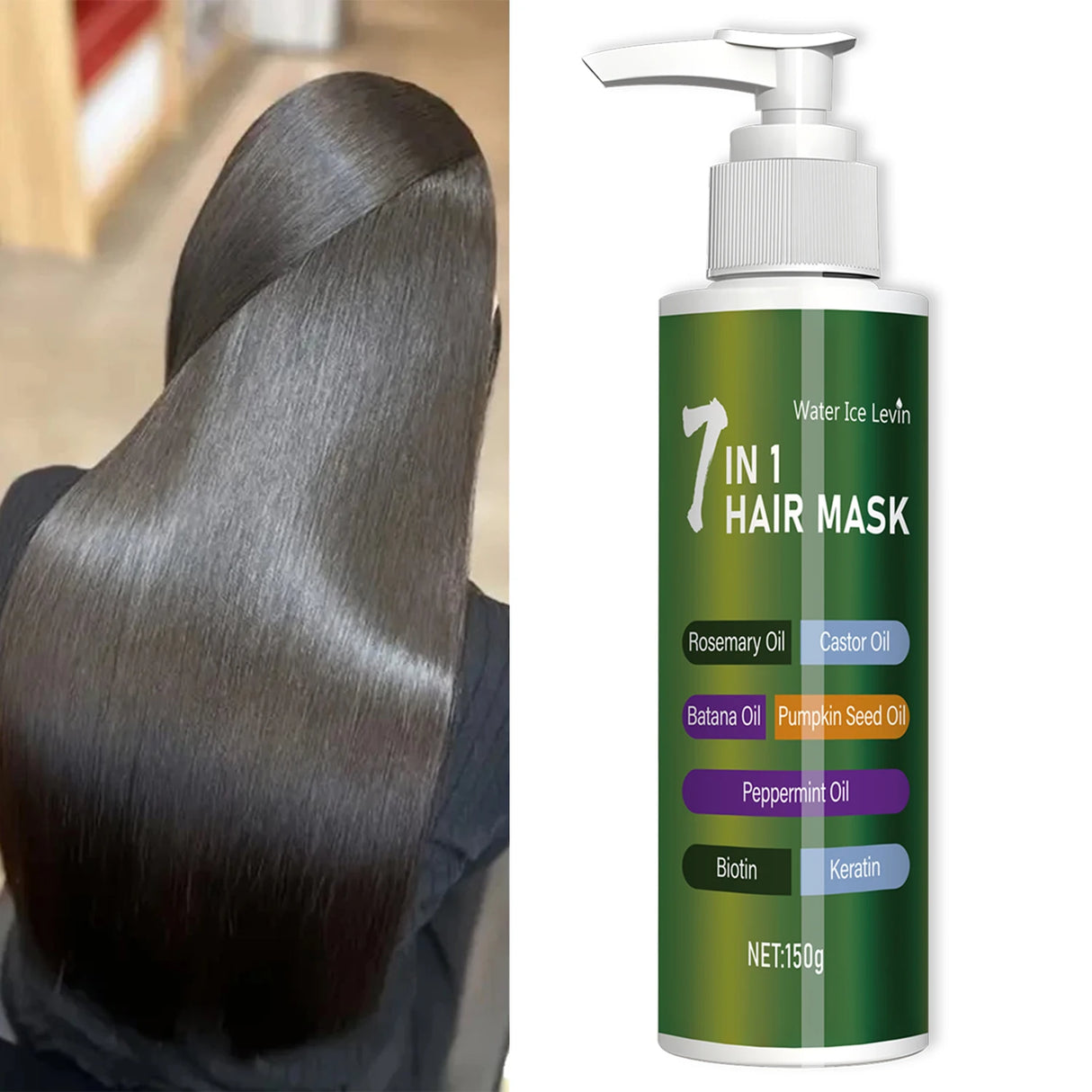 7-in-1 Deep Care Hair Mask to Prevent Breakage and Soften Dry Hair, Rich in Rosemary Oil, Castor Oil, and Biotin Keratin