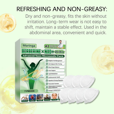 Berberine NAD+ 10-IN-1 Advanced Nano Microneedle Patch Activate Local Loop Daily Body Care Patch with Microdarts Technology