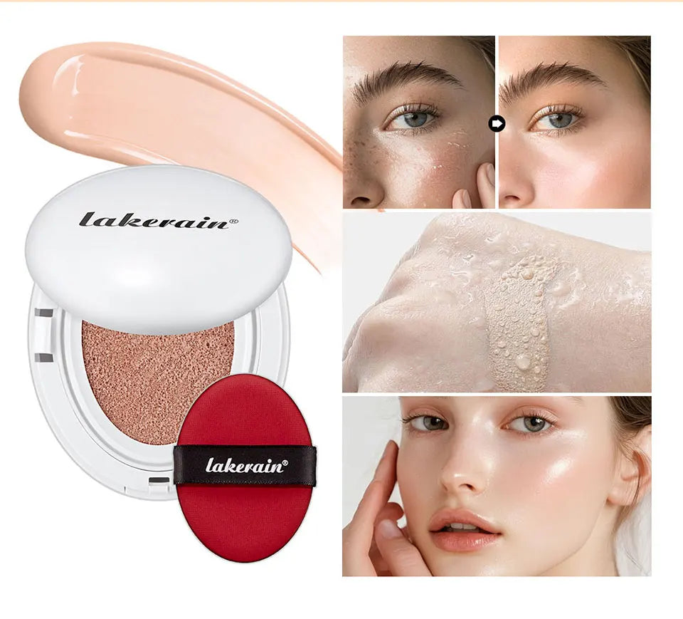 Dewy Glow Cream Cushion Foundation Hydrating 24H Long Lasting Moisturizer Natural Light Coverage Radiant Skin Finish Daily Portable Face Makeup Cosmetic