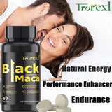 Organic Black Maca Pills 60 Tablets Men Enhancing Supplement Improve Size Endurance Promotes Healthy Energy