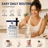 Fmlave  Ingredients Multi Collagen Peptides Powder,  – Hydrolyzed Type I,II,III,V,X with Biotin, Hyaluronic Acid, Vitamin C – Unflavored Collagen for Women & Men, Easy Dissolve