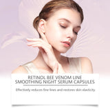 Retinol Bee Venom Facial Capsules Anti-Wrinkle Firming Smoothing Moisturizing Facial Skin Anti-Aging Night Serum for Face & Neck