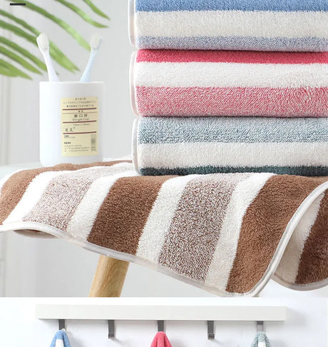 Striped Pattern Towel New Home Soft and Comfortable Bath Towels for Men and Women, Quick Drying Absorbent Towels For Bathroom