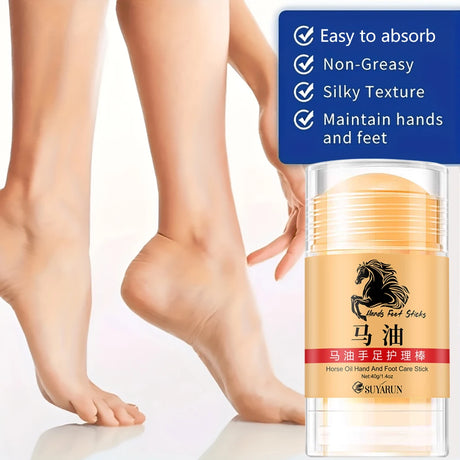 SUYARUN Premium Horse Oil Hand Foot Care Stick-Intense Moisturizing&Repairing Balm for Dry Cracked Skin, Cream for Hands, Feet.