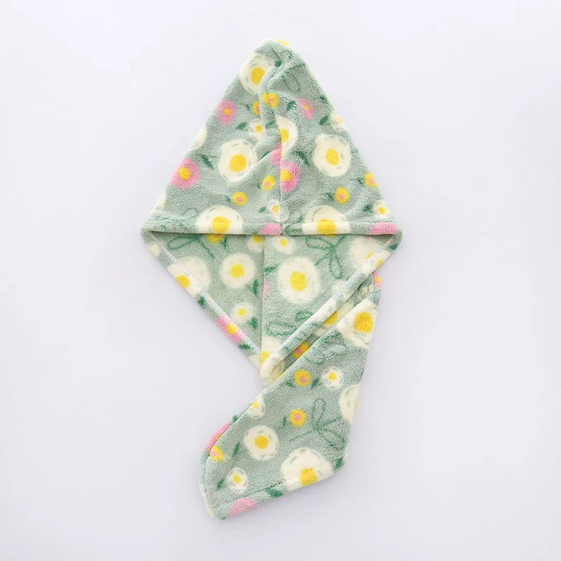 1 Piece of Flower Patterned Dry Hair Towel, Soft and Absorbent, Cute and Charming Dry Hair Cap, Easy to Wear and Not Easy to Fal