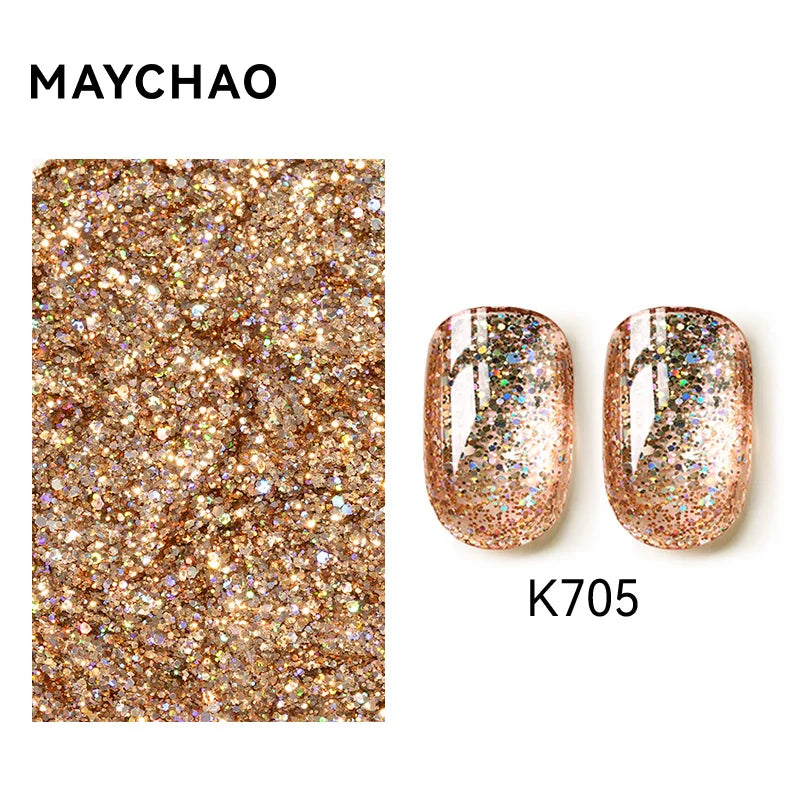 MAYCHAO Cat Eye Magnetic Gel Nail Polish Glitter Effect Semi Permanent Soak Off UV Gel Varnish Manicure For Nail Art