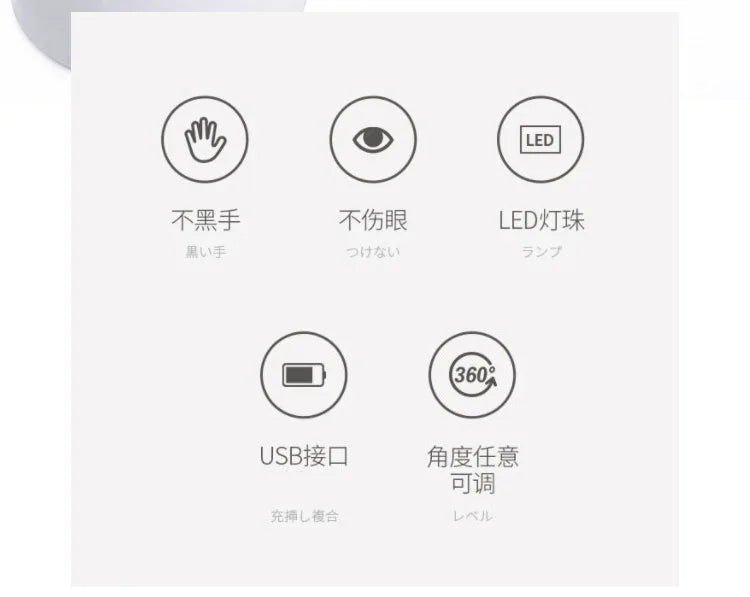 Portable USB UV LED Nail Lamp for Gel Nail Polish - Fast Drying Nail Dryer, Japanese Lotus Style, Hands Safe