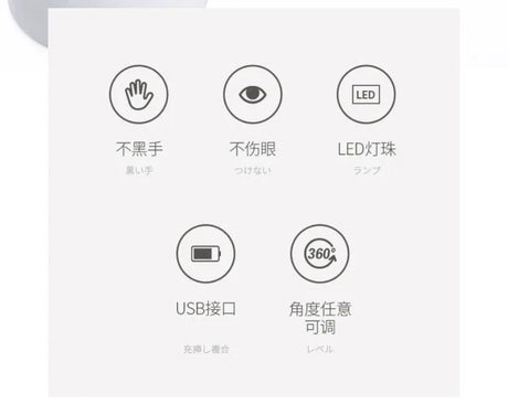 Portable USB UV LED Nail Lamp for Gel Nail Polish - Fast Drying Nail Dryer, Japanese Lotus Style, Hands Safe