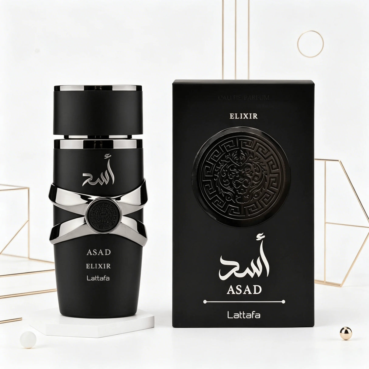 YARA LATTAFA Asad Elixir Eau De Parfum 100ML With Original Gift Box Long Lasting Intense Woody Oriental Fragrance Men Perfume Matte Black Silver Luxury Embossed Bottle Masculine Scent Business Holiday Gift for Him