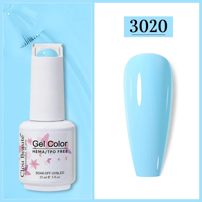 Clou Beaute Gel Nail Polish Neon Brown Royal Blue Red Green Pastal Nude Nail Art Varnishes Gel Lacquer HEMA/TPO FREE UV Gel Nail
