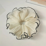 1/4Pcs New Korean Retro Folded Chiffon Oversize Scrunchies Women Sweet Temperament Fashion Exaggerated Hair Band Hair Accessorie