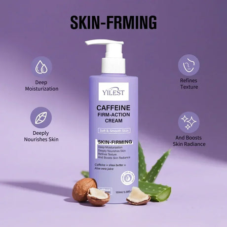 YILEST Caffeine Firm Action Cream 100ml Skin Firming Moisturizing Body Cream with Shea Butter Aloe Vera for Soft Smooth SkinCare