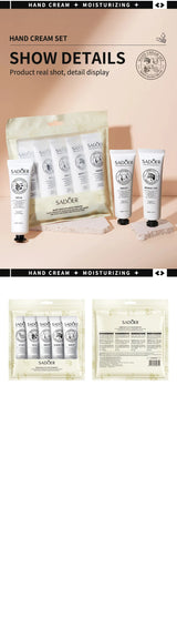 5pcs Hand Cream Gift Set – Infused with Goat Milk & Nourishing Oils for Deep Moisture and Restorative Care, 30g Squeeze Tubes