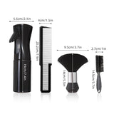 4pcs Professional Barbershop Tools Spray Bottle Comb Nylon Bristle Beard Brush Hair Cleaning Brush Salon Styling Accessories