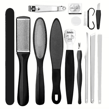 Stainless Steel Pedicure Tool Set Foot Care Kit Foot File Callus Remover Dead Skin Trimming Supplies For Home Personal Foot Spa Daily Maintenance