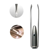 Portable Stainless Steel Led Make Up LED Light Eyelash Eyebrow Clip Tweezer Set Smart Design Hair Remove Tweezer Makeup Tool