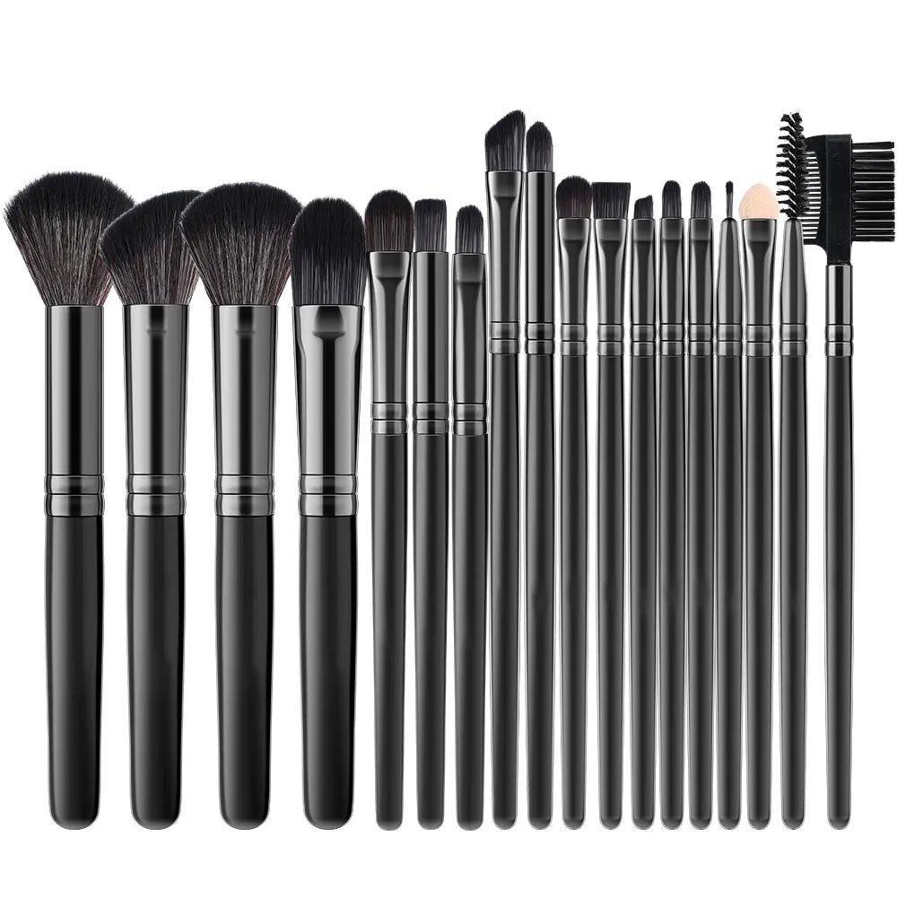 18PCS Women's Makeup Brushes Set - Eye Shadow Foundation Blush Cosmetic Brushes Soft Make up Tools with Storage Bag