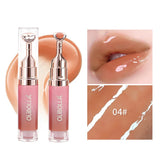 Lip Repair Plumping Lip Gloss, Metal Massage Wand Hydrating Mirror Glass Lip Oil, Waterproof Non-sticky Shiny Lip Tint