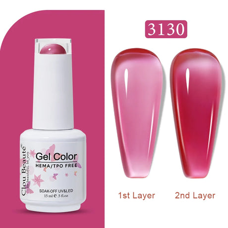 Clou Beaute Jelly Color UV Gel Manicure Summer Pink Nude Gel Nail Rainbow Nail Supplies For Professionals Semi-permanent Varnish