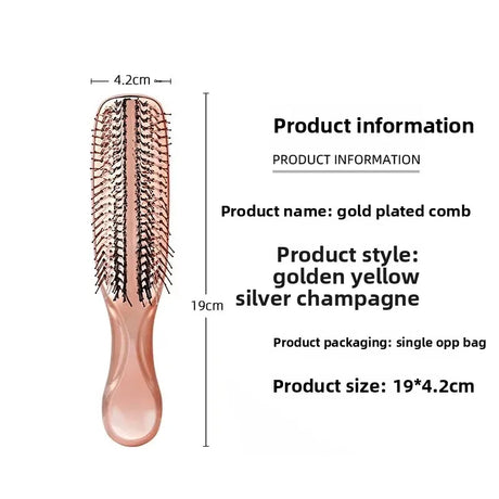 Japanese Premium Head Massager Scalp Brush Hair Massager Shampoo Brush Wet Plastic Detangling Brush Hair Cleaning Comb Rose Gold