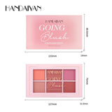 Long Wear Blush Makeup Palette Buildable Color Velvet Finish Face Powder Cheek Contouring Brightening