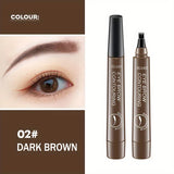 Four-Pronged Eyebrow Pencil, Four-End, Long-Lasting, Non-Smudged, Water-Resistant, Anti-Smudged Eyebrow Pencil
