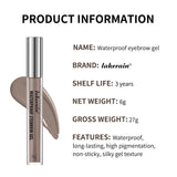 Lakerain Waterproof Eyebrow Gel Long Lasting Highly Pigmented Liquid Eyebrow Makeup Sweatproof Natural Black Brown