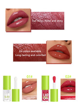 Water gloss mirror oily lip gloss lipstick with long-lasting color retention and non stick cup nude color lip essential oil