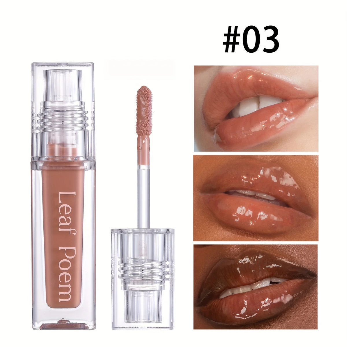 Hydrating Crystal Lip Oil - Plumping & Moisturizing Gloss with Tinted Shades for All Skin Types
