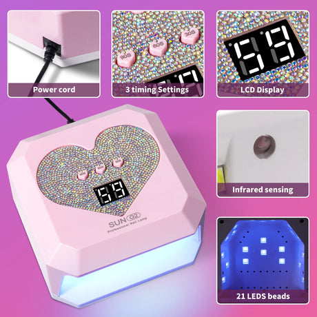 Portable Nail Dryer Lamp UV Light For Nails Eyes Protection 21LEDs UV Lamp for Gel Nails Polish Curing Dryer Home Salon Tool USB