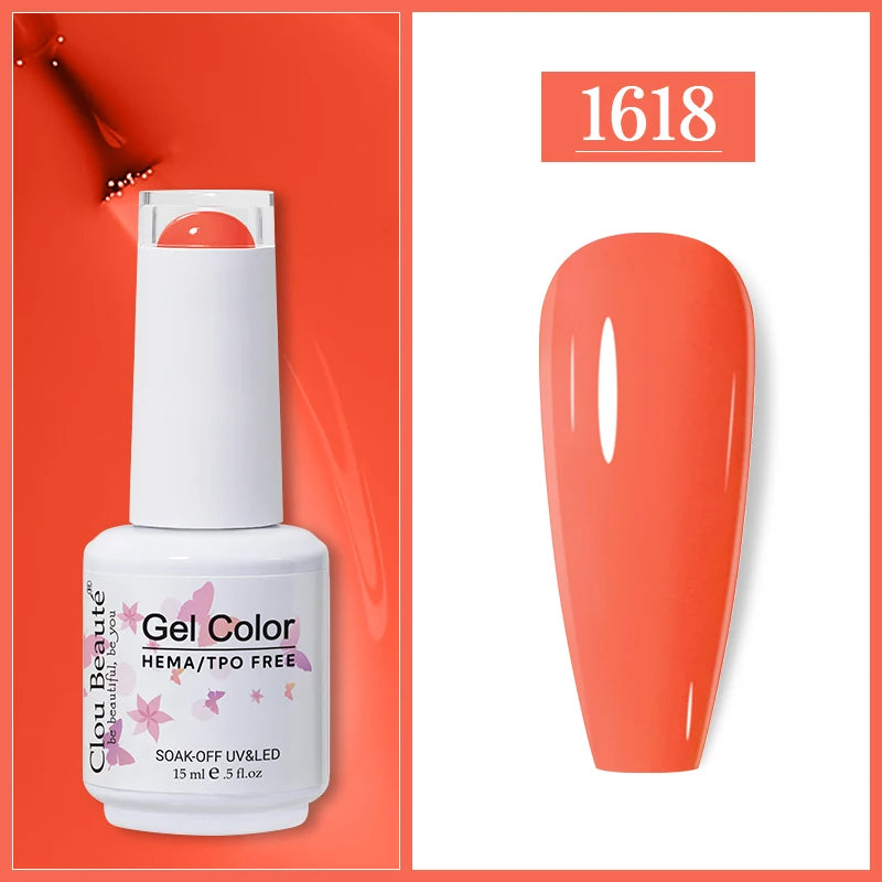 Clou Beaute Gel Nail Polish Neon Brown Royal Blue Red Green Pastal Nude Nail Art Varnishes Gel Lacquer HEMA/TPO FREE UV Gel Nail