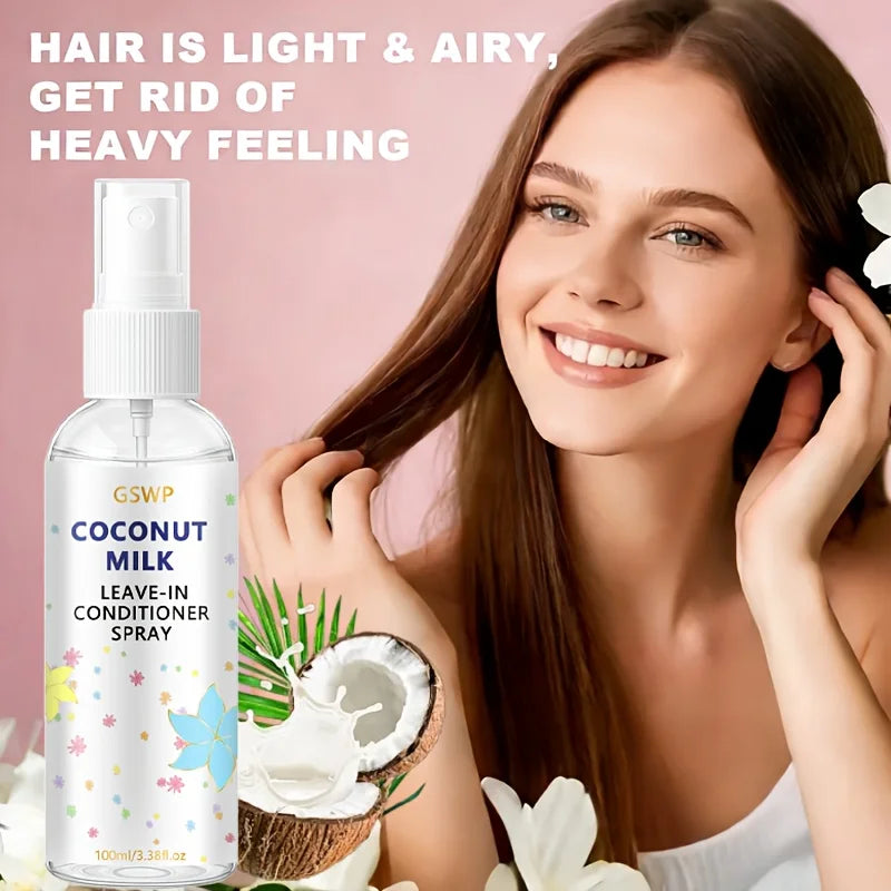 GSWP Coconut Milk Leave-In Conditioner Spray Long-Lasting Fragrance, Oil Control, and Volume, Deep Nourishment. 100/200ml