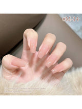 6pcs 15ml Ice-Transparent Nude Pink Nail Polish Full Set of Phototherapy Gel Suitable for Nail Salon DIY