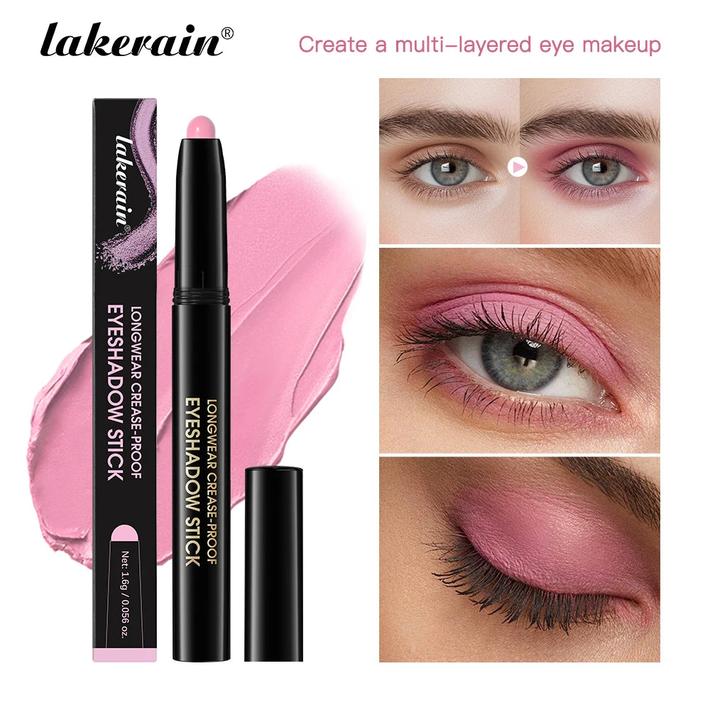 Eyeshadow Liner Sticks Matte & Shimmer Waterproof Metallic Glitter Eye Shadow Highlighter Pencil Eyeshadow Natural Cosmetics