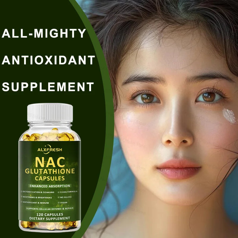 Premium NAC + Glutathione Complex Detox & Antioxidant Boost with Vitamin C | Liver Support, Immune System Health Supplement