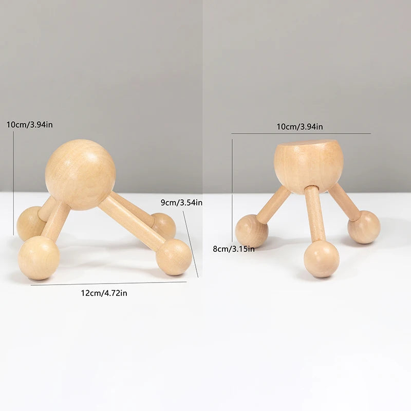 1 Pcs Neck Back 3/4-Leg Massage Roller Wooden Head Scalp Massager Octopus Claws Relax SPA Tools For Hair Growth Stress Relief