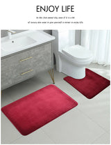 Three Piece Toilet, Bath Floor Mat, Shower Mat, Bath Absorbent Mat, Non Slip Carpet, Soft and Comfortable, Laundry Room.