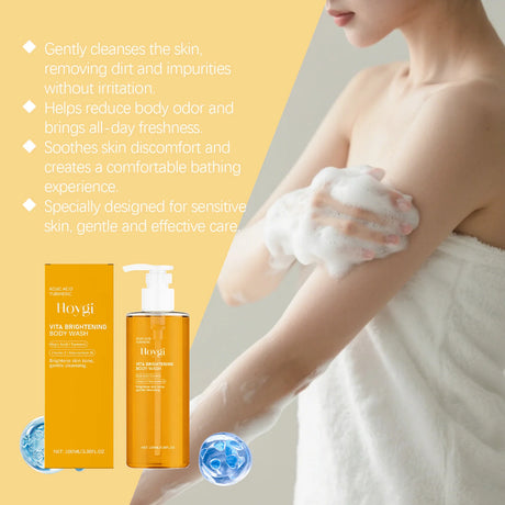 Kojic Acid Turmeric Brightening Body Wash Moisturizing, Cleansing, and Smooth Skin Shower Gel
