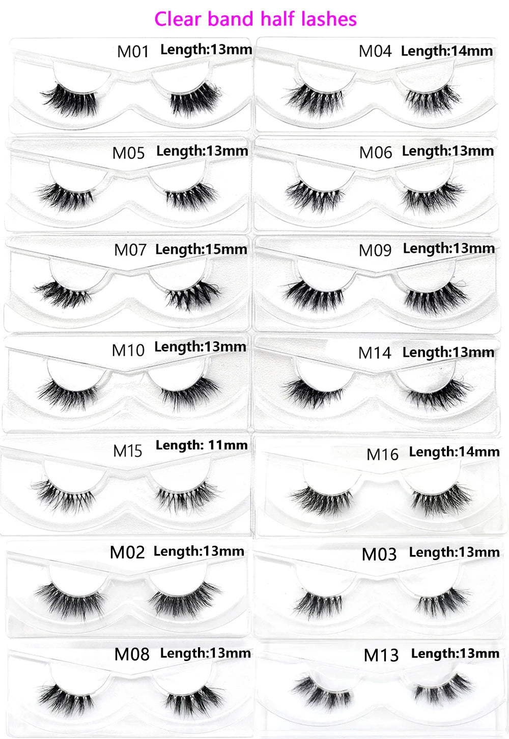 Half Lashes Mink Eyelashes Fluffy Soft False Eyelashes Wispy Cross Mink Eye Lashes Natural Short Mink Eyelash Extension Makeup