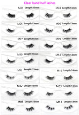 Half Lashes Mink Eyelashes Fluffy Soft False Eyelashes Wispy Cross Mink Eye Lashes Natural Short Mink Eyelash Extension Makeup