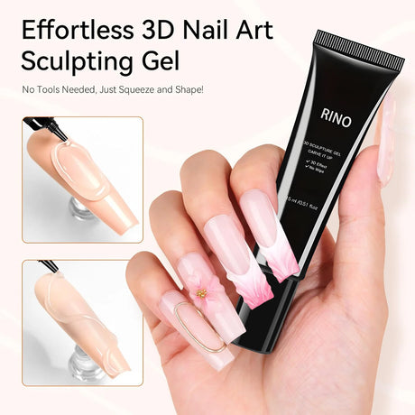 1/2pcs 15ml 3D Sculpting Gel Polish Nail Art Modeling Gel Waterproof Sculpting Gel Nail Art 3D Design Gel for Carvings & Shape