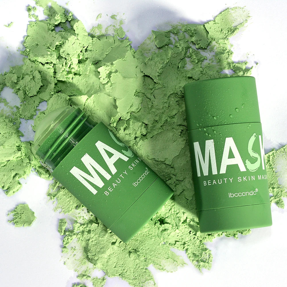 Face Clean Mask Green Tea Cleansing Stick Mask Shrink Pores Deep Blackhead Remover Facial Cleansing Moisturizing Mask 40g
