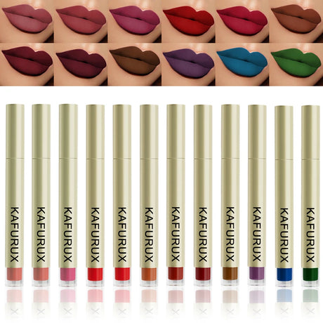 20 Colors Dark Brown Nude Liquid Lipsticks Waterproof Velvet Matte Lip Gloss Long Lasting Lip Glaze Beauty Red Lip Tint Makeup