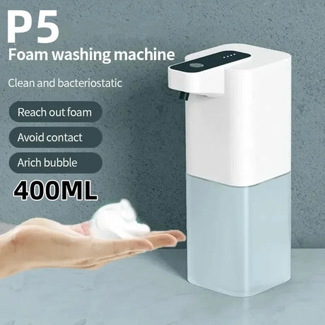 380ML Automatic Foam Soap P11 Dispenser Bathroom Smart Washing Hand Machine With USB Charging White ABS Material