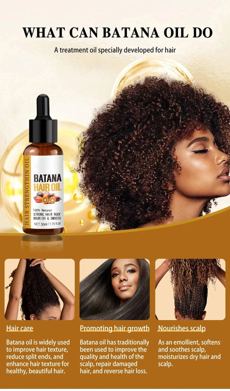 Batana Oil Hair Growth Products Fast Growth Batana Essence Oil Traction Alopecia Anti Hair Loss Baldness Treatment For Men Women