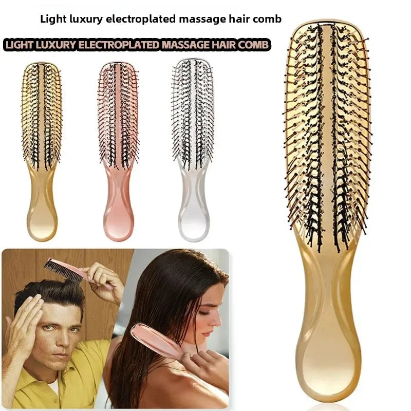 Japanese Premium Head Massager Scalp Brush Hair Massager Shampoo Brush Wet Plastic Detangling Brush Hair Cleaning Comb Rose Gold