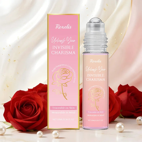 Women‘s Rose Perfume Rollerball, Light & Elegant Scent, Long Lasting & Portable for Day & Date, Fresh Natural Fragrance Gift