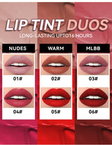 6 Colors of Long-Lasting Velvet Liquid Lipstick with Matte Texture Waterproof Non-Stick Cup Professional Lip Makeup Products