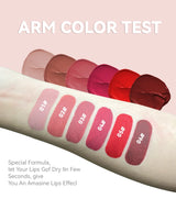 6 Colors of Long-Lasting Velvet Liquid Lipstick with Matte Texture Waterproof Non-Stick Cup Professional Lip Makeup Products