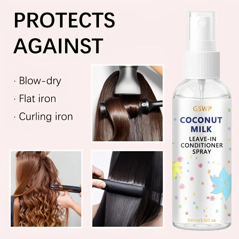 GSWP Coconut Milk Leave-In Conditioner Spray Long-Lasting Fragrance, Oil Control, and Volume, Deep Nourishment. 100/200ml